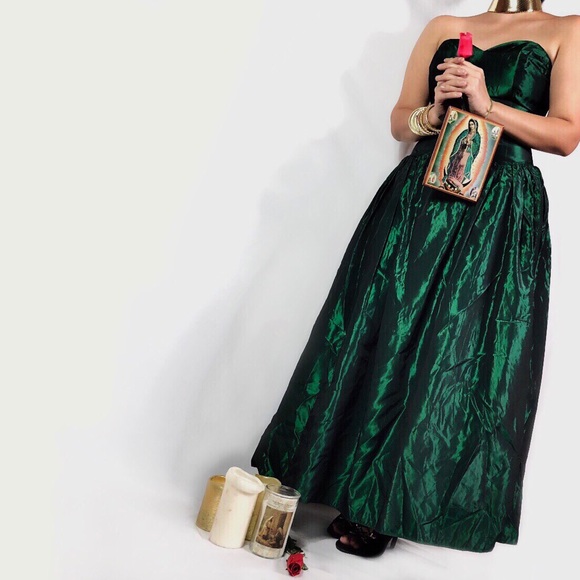 Vintage Dresses & Skirts - ¡¡💕$2/20!! Vintage Metallic Emerald Green TPIB